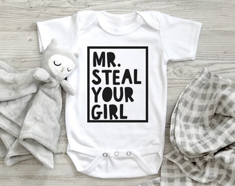 Funny Baby Boy Onesie® - Mr steal your girl Baby boy Clothes - Cute hipster Baby Onesie - Baby Shower Gift