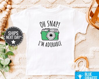 Oh Snap I'm Adorable Toddler Shirt - Funny Camera Baby Bodysuit - Adorable Hipster Baby Onesie® - Photographer Baby Onesie®