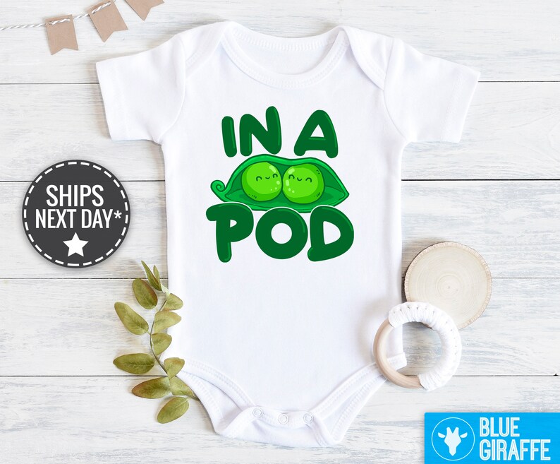 Two Peas in a Pod Twin Onesie® Twin Baby Onesie® Funny Peas Etsy