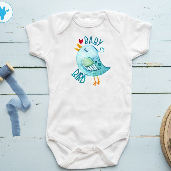 Baby Bird Bodysuit, Boho Baby Clothes, Cute Newborn Baby Girl Clothes, Baby Shower Gift, Baby Bodysuit