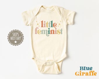 Little Feminist Retro Baby Onesie® - Colorful Vintage Activism Baby Bodysuit - Natural Baby Onesie®