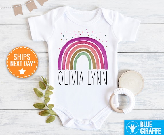 Custom Name Baby Onesie® Gift For Baby,Baby Rainbow Personalized Rainbow Baby Onesie® Cute Rainbow Baby Onesie®