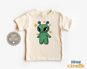 Alien Doodle Cute Toddler Shirt - UFO Aliens Kids Graphic Tee - Kids Drawing Tshirt