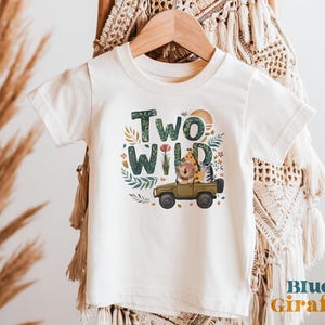 2nd Birthday Safari Kids Shirt - Cute Two Wild Animals Toddler Shirt - Second Birthday Kids Tee - Boho Natural Kids Shirts