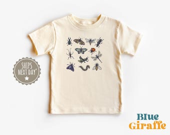 Retro Bugs Toddler Shirt - Vintage Bug Kids Tee - Science Baby Onesie - Cute Insect Natural Kids Shirt
