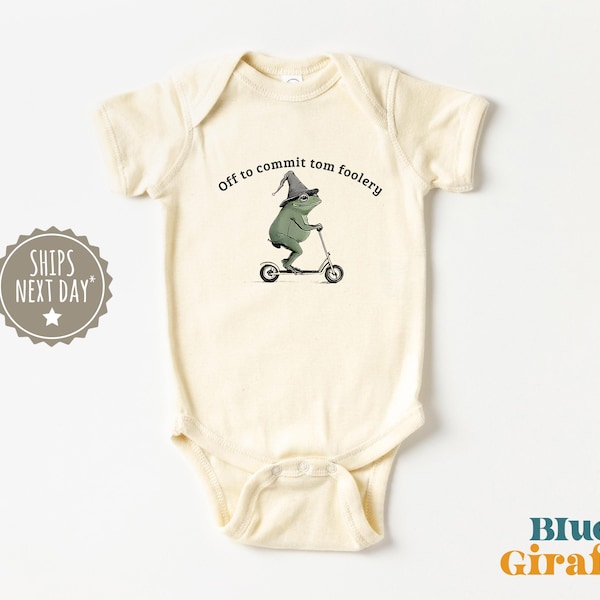 Off to Commit Tom Foolery Baby Onesie® - Silly Frog Baby Bodysuit -  Funny Weirdcore Sarcastic Baby Clothes - Toddler Gift
