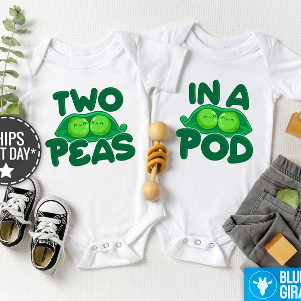 Two Peas in a Pod Twin Onesie®, Twin Baby Onesie®, Funny Peas Twin Shirts, Cute Best Friend Twin Baby Onesie
