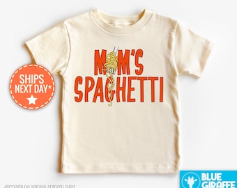 Mom's Spaghetti Natural Shirt, Funny Rap Inspired Bodysuit, Hipster Foodie Baby Bodysuit or Kids T-Shirt, Mom's Spaghetti Bodysuit