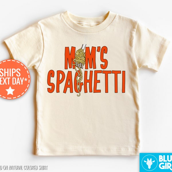 Mom's Spaghetti Natural Shirt, Funny Rap Inspired Bodysuit, Hipster Foodie Baby Bodysuit or Kids T-Shirt, Mom's Spaghetti Bodysuit
