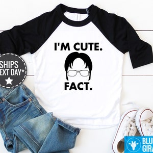 I&#39;m Cute, Fact Toddler Shirt, Funny The Office Baby Clothes, Dwight Schrute Onesie®, Funny Baby Gift