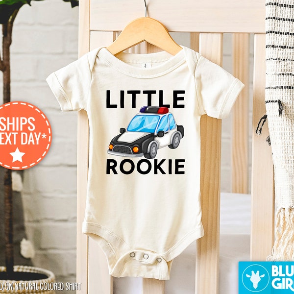 Little Rookie Police Onesie®, Cute Natural Bodysuit, Police Baby Clothes, Police Shirt, Policeman Baby Bodysuit, Rookie Baby Gift Kids