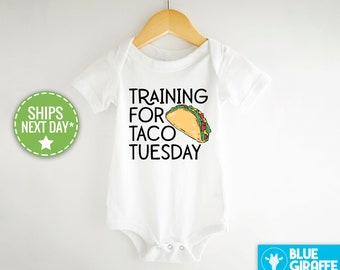 Funny Training For Taco Tuesday Baby Onesie®, Taco Baby Bodysuit, Baby Shower Gift, Gender Neutral Baby Onesie®