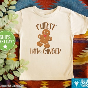 Cute Gingerbread Man Kids Shirt, Cutest Little Ginger Shirt, Ginger Haired Kids Shirt, Funny Holiday Kids Shirt