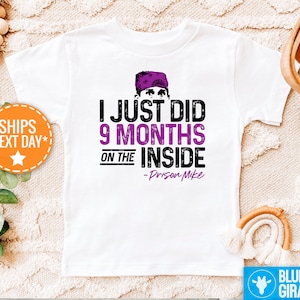 Prison Mike Baby Shirt, I Just Did 9 Months Inside Bodysuit, Newborn Baby Gift, Baby Shower Gift, Funny Onesie®s, Prison Mike Onesie