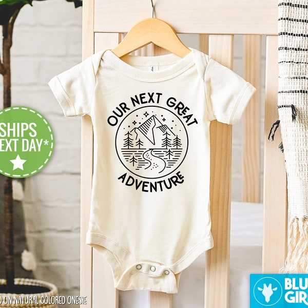 Our Next Great Adventure Onesie® , Hiking Baby Bodysuit, Mountain Baby Onesie® , Adventure Bodysuit
