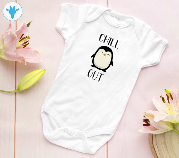 Chill Out Bodysuit Baby Boy Clothes Baby Boy Gift Penguin - Etsy