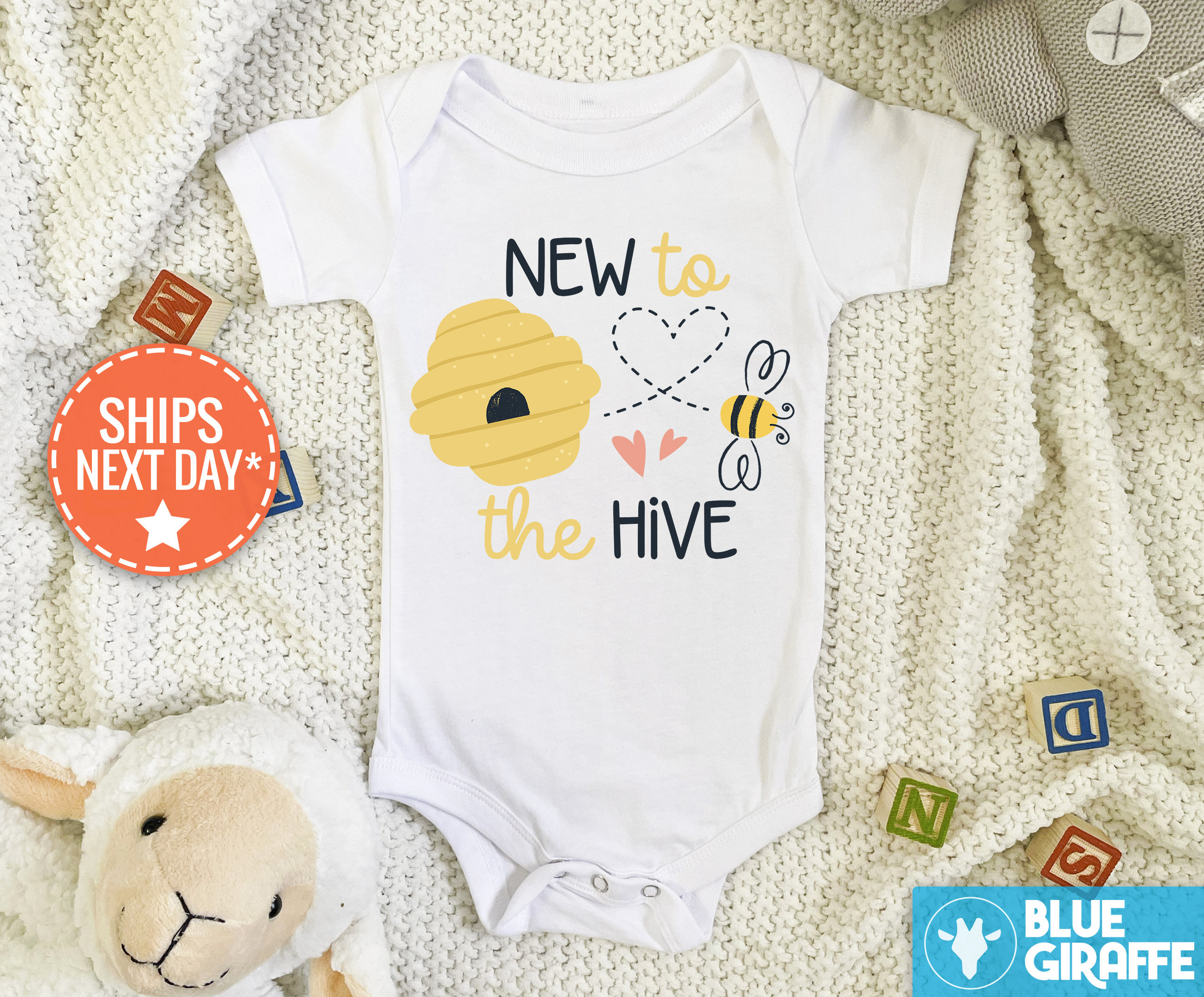 New to the Hive Onesie®, Cute New Baby Bodysuit, Bee Hive Themed