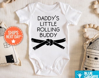 Daddy's Little Rolling Buddy Onesie®, Cute Brazilian Jiu Jitsu Baby Bodysuit, BJJ Onesie®, Martial Arts Kids