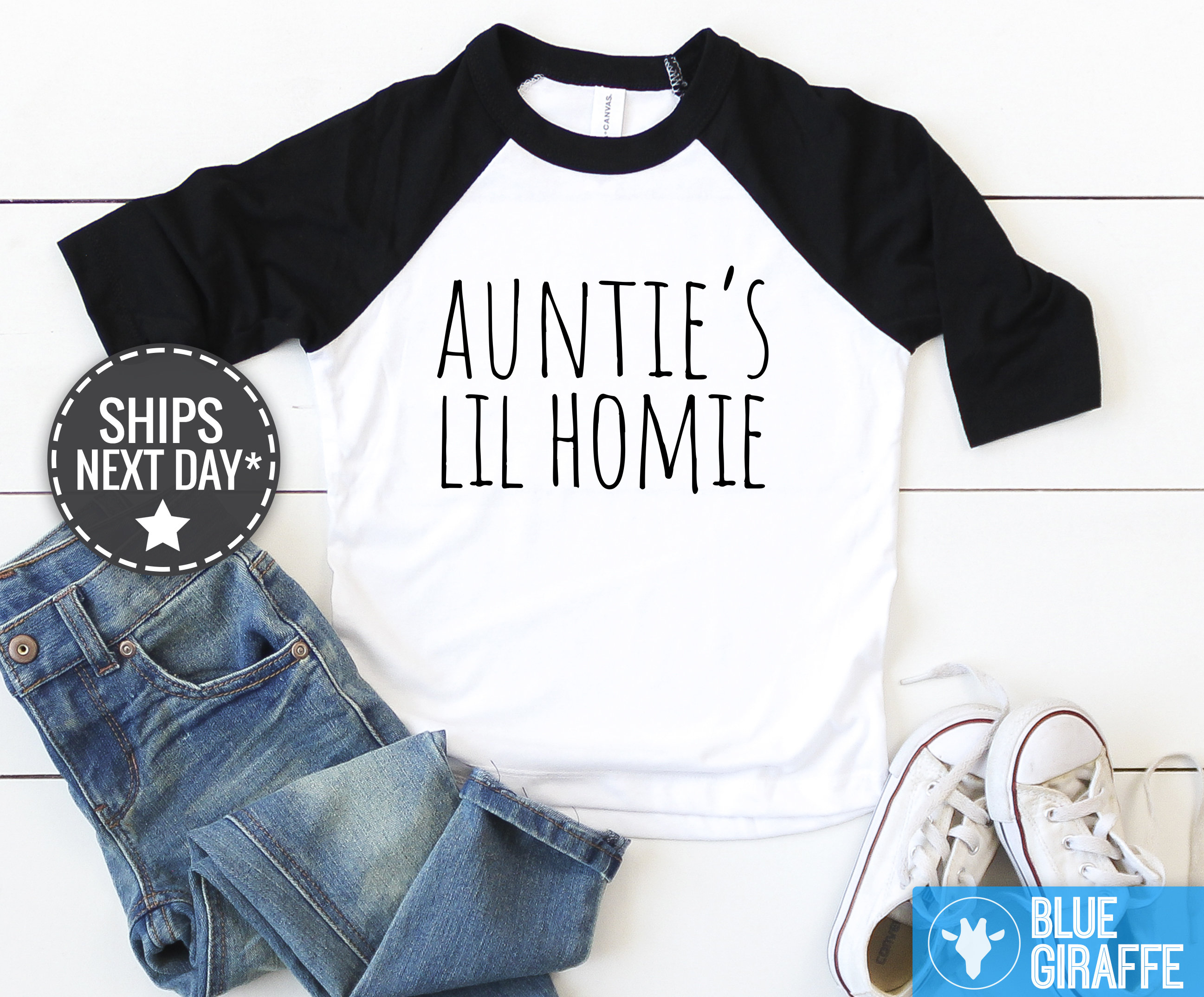 Auntie's Lil' Homie Baby Shirt, Cute Auntie Baby Clothes, Funny Aunties Homie Baby Onesie®, Niece/Nephew Baby Shirt, Baby Shower Gift