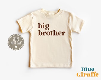 Big Brother Retro Toddler Shirt - Cute Big Bro Kids Shirt - Natural Big Brother Gift - Pregnancy Announcement