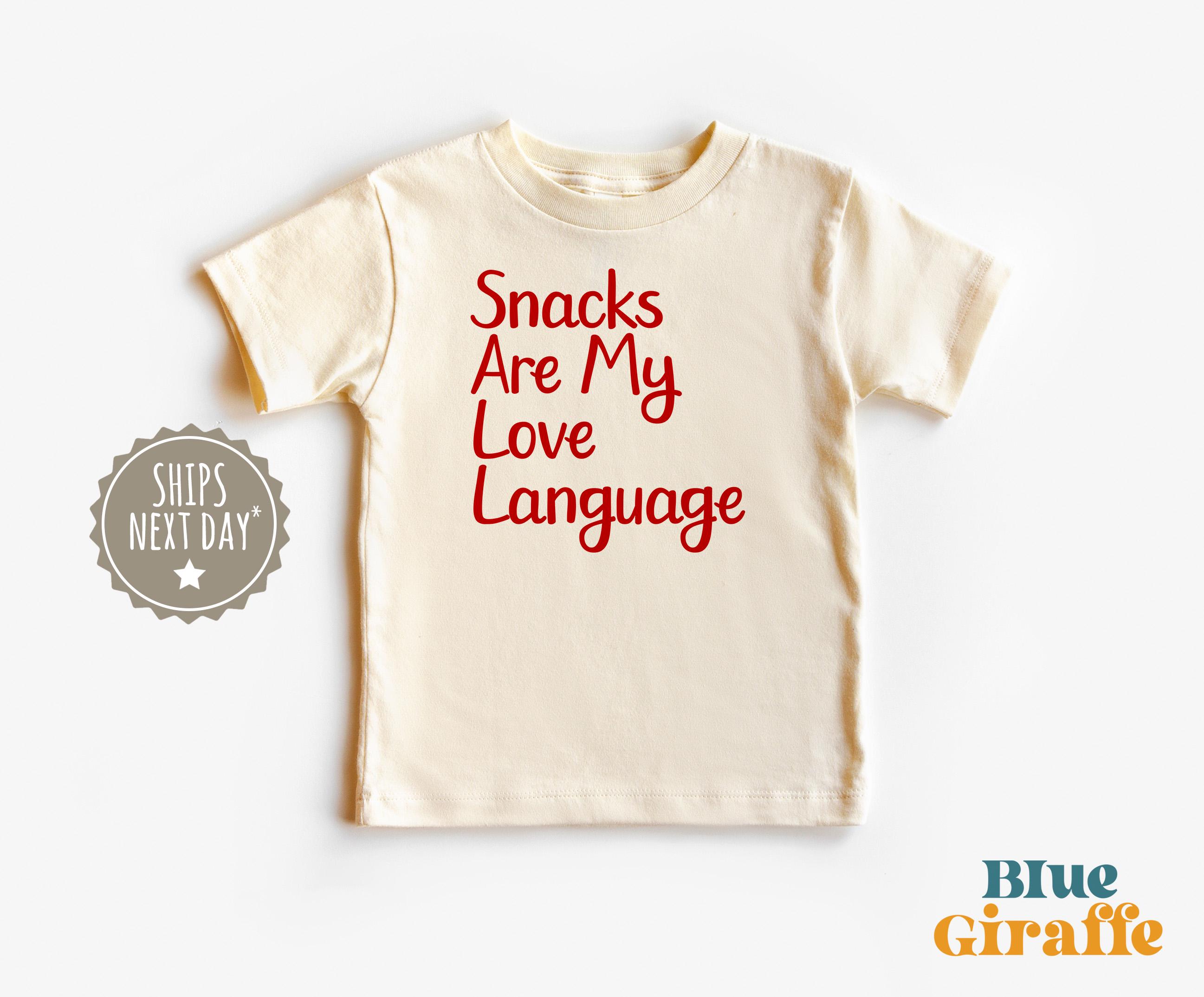 Snacks Are My Love Language Toddler Shirt - Cute Boho Kids Shirt - Valentines Day Kids Shirt - Love Language Shirt