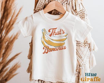 Camiseta para niños con estampado de plátano - Camiseta de plátano con frutas - Camiseta natural para niños pequeños - Camiseta gráfica divertida de plátano - Estética vintage