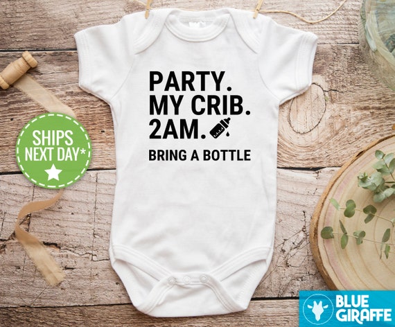 Party at My Crib Bodysuit Funny Baby Clothes Cute Bodysuit - Etsy Party at My Crib Bodysuit Funny Baby Clothes Cute Bodysuit - Etsy