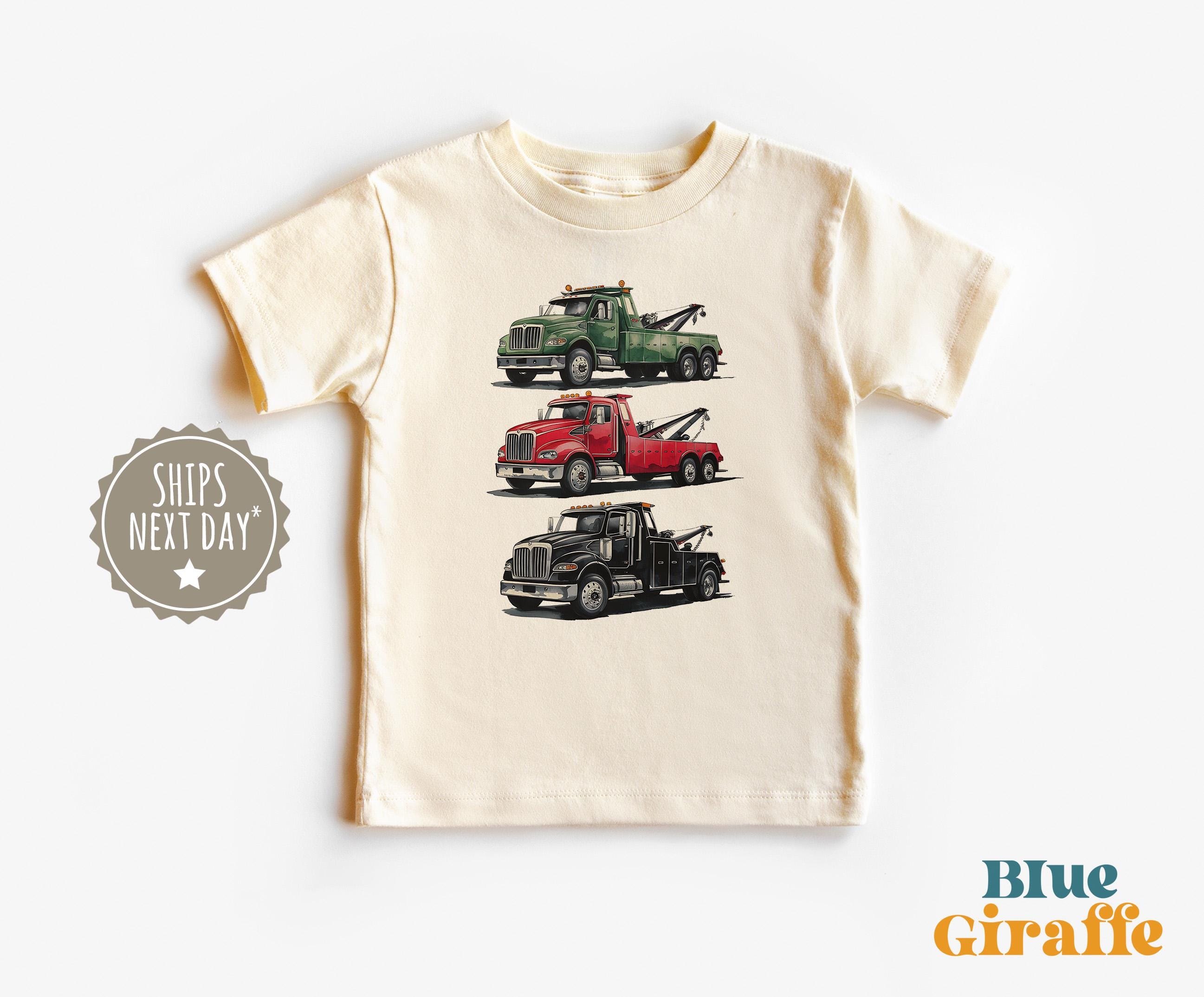 Tow Trucks Toddler Shirt - Cool Towing Vehicles T-Shirt - Truck kids Tee - Natural Kids Clothes - Baby Boy Clothes