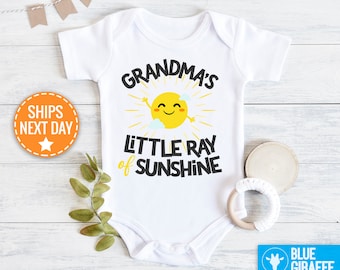 Grandma's Little Ray Of Sunshine Onesie®, Grandma Baby Onesie, Custom Grandma Shirt, Cute Baby Clothes
