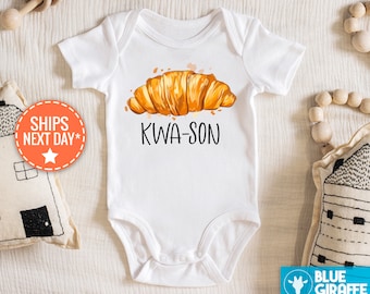 Cute Croissant Onesie®, Kwa Son Tshirt ,Pastry Baby Bodysuit, Funny Baby Onesie ,French Baby Clothes ,Cute Baby Gift