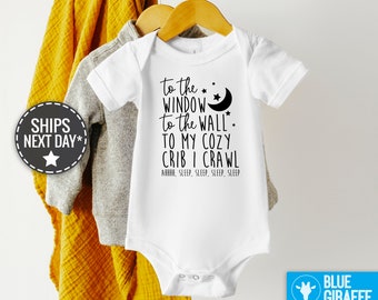 To The Window To The Wall To My Cozy Crib I Crawl Onesie®, To The Window To The Wall, Funny Baby Onesie, Baby Shower Gift