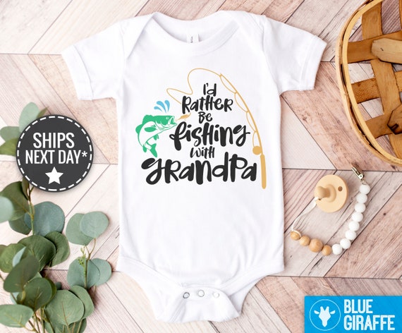 I'd Rather Be Fishing With Grandpa Baby Onesie®, Funny Grandpa Bodysuit,  Grandpa Baby Clothes -  Canada
