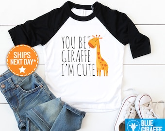 You Bet Giraffe I'm Cute Baby Shirt, Funny Animal Onesie®, Giraffe Baby Clothes, Cute Baby Onesie®s, Giraffe Bodysuit