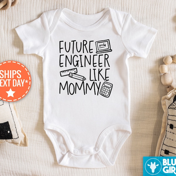 Future Engineer Like Mommy Onesie®, Cute Engineer Baby Bodysuit, Technology Baby Bodysuit, Baby Engineer