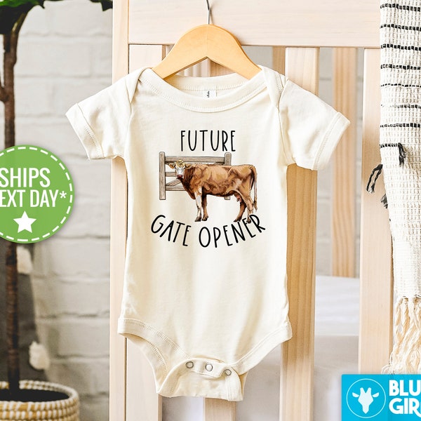 Future Gate Opener Onesie®, New Ranchhand Baby Bodysuit, Cute Country Onesie®