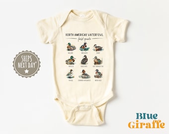 Duck Hunting Baby Onesie® - Ducks of North American Onesie® - Wild Ducks Baby Bodysuit - Cute Waterfowl Natural Onesie®