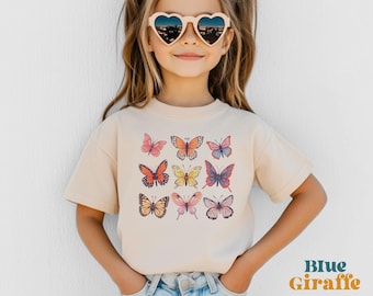 Retro Butterflies Toddler Shirt - Fun Entomology Kids Tshirt - Butterfly Lover Graphic Tee