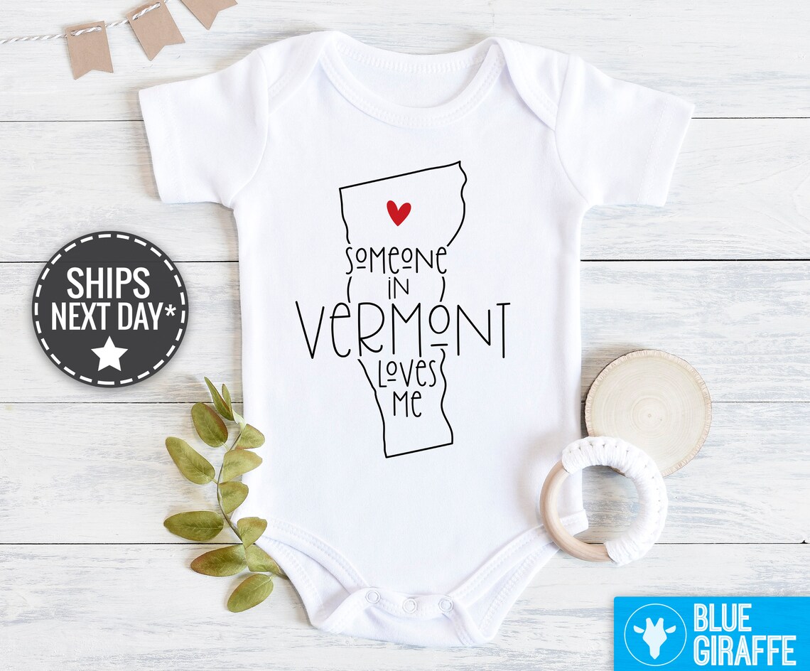 Someone In Vermont Loves Me Baby Onesie® Vermont Baby Etsy