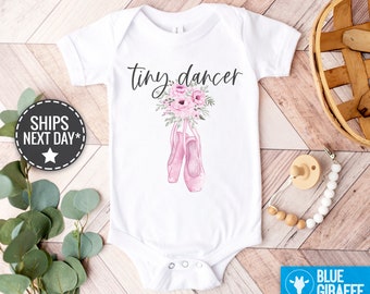 Tiny Dancer Onesie®, Cute Ballet Baby Onesie®, Boho Floral Bodysuit, Dancer Baby Onesie®
