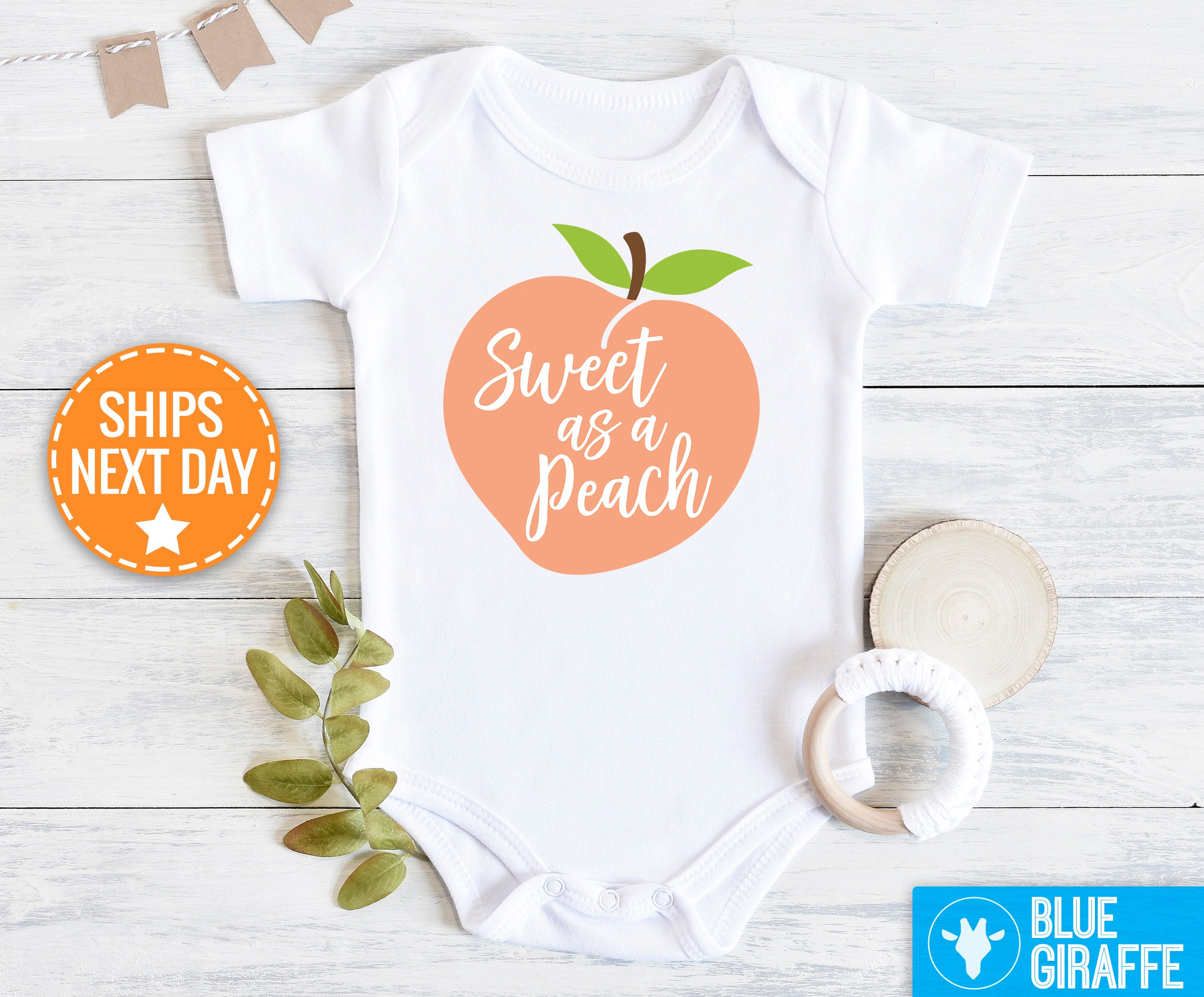 Peach baby Onesie Cute little peach Onesie® Hipster Baby Etsy