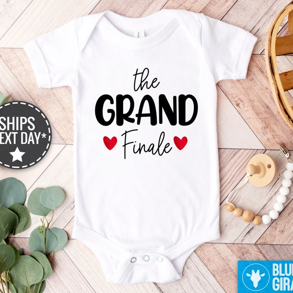 Pregnancy Announcement Baby Bodysuit, The Grand Finale Baby Onesie®, Pregnancy Baby Reveal Baby Clothes