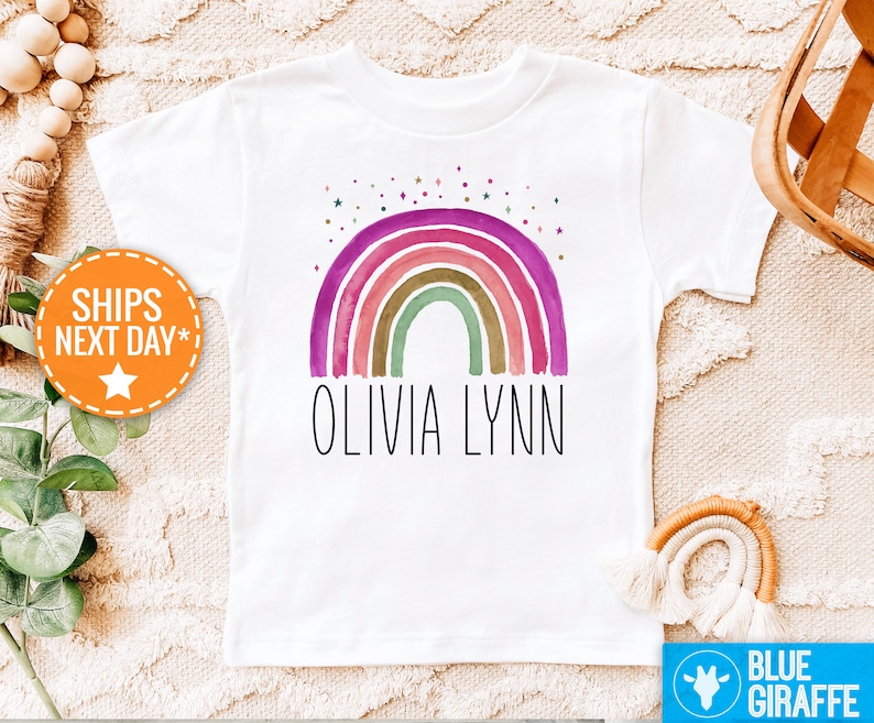 Personalized Rainbow Baby Girl Name Onesie® Girl Custom Etsy