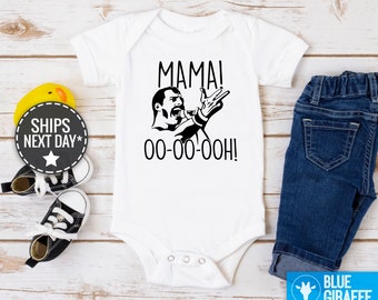 Freddie Mercury Baby Bodysuit, Bohemian Rhapsody Mama Oo Ooh Oooh, Unique Baby Gift for Queen Fans