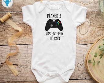 Player 3 Has Entered The Game Onesie® - Funny Baby Clothes - Baby Shower Gift - Baby Xbox Clothes - Funny Baby Onesie - Cute Baby Clothes