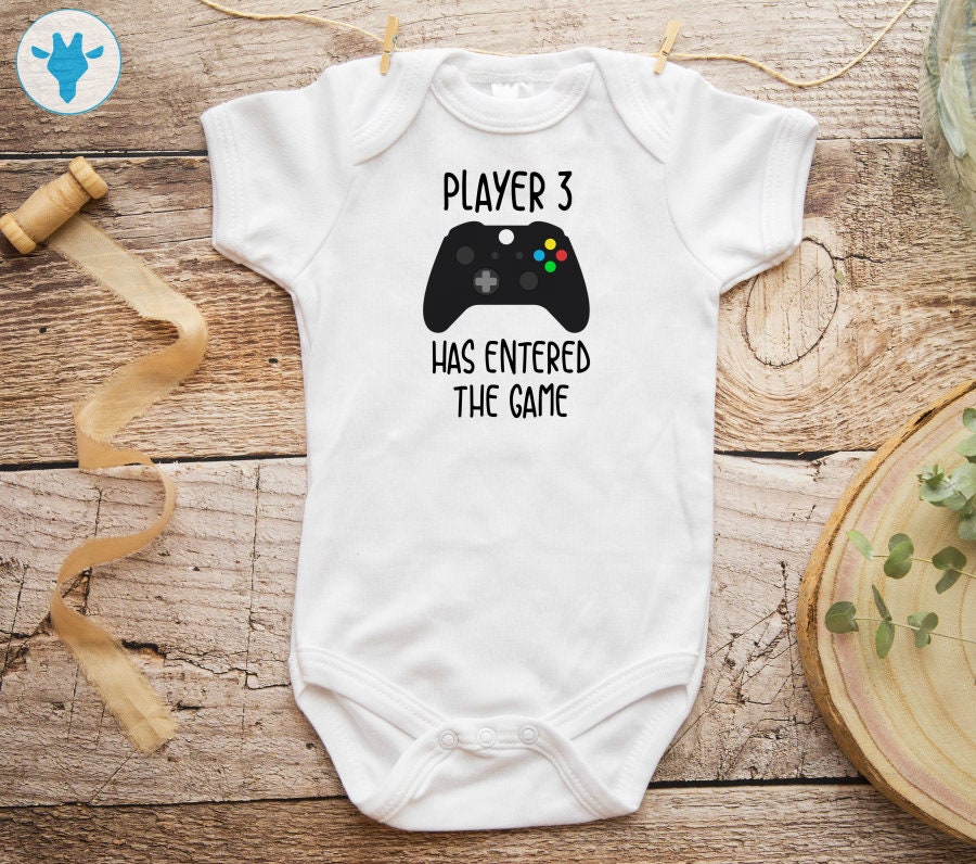 Player 3 Has Entered the Game Onesie Funny Baby Clothes Baby Shower Gift Baby Xbox Clothes Funny Baby Onesie Cute Baby Clothes Etsy