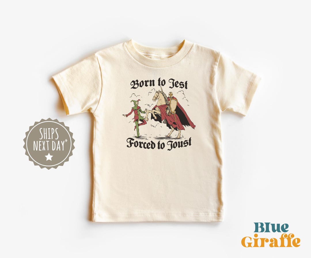 Born to Jest, Forced to Joust Medieval Kids Shirt - Silly Knight