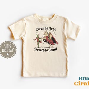 Born To Jest, Forced To Joust Medieval Kids Shirt - Silly Knight Toddler Shirt - Cute Silly Kids Tee - Funny Toddler Shirts - Graphic Tees