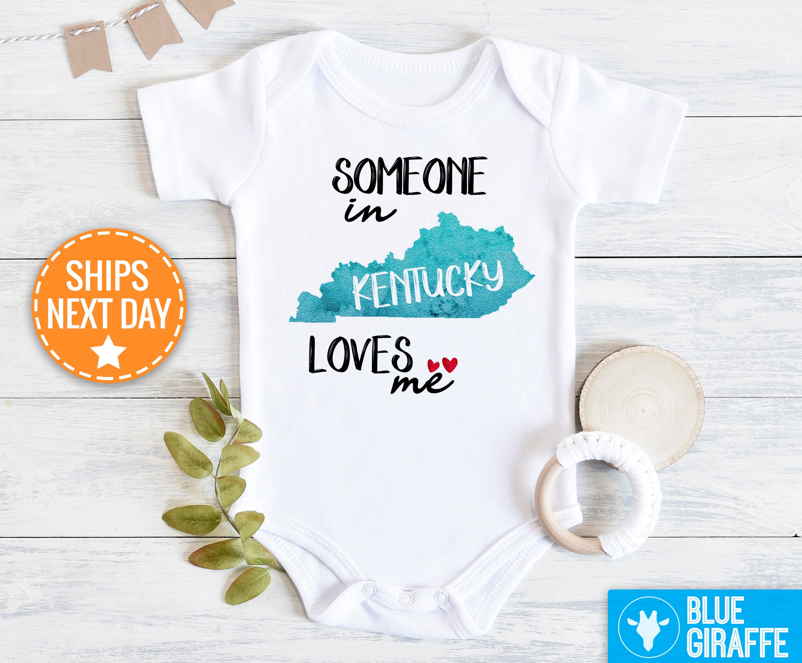 Someone Loves Me In Kentucky One Piece Shirt Long Distance Kentucky Baby Bodysuit Kentucky Newborn Gift Clothes Somebody Cute KY Outfit