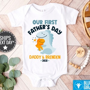 Our First Father’s Day Boy Onesie®, Cute Personalized Father’s Day Onesie®, Our First Father's Day Onesie®