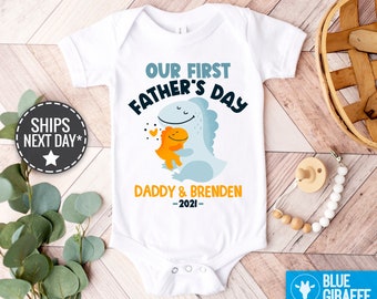 Our First Father’s Day Boy Onesie®, Cute Personalized Father’s Day Onesie®, Our First Father's Day Onesie®